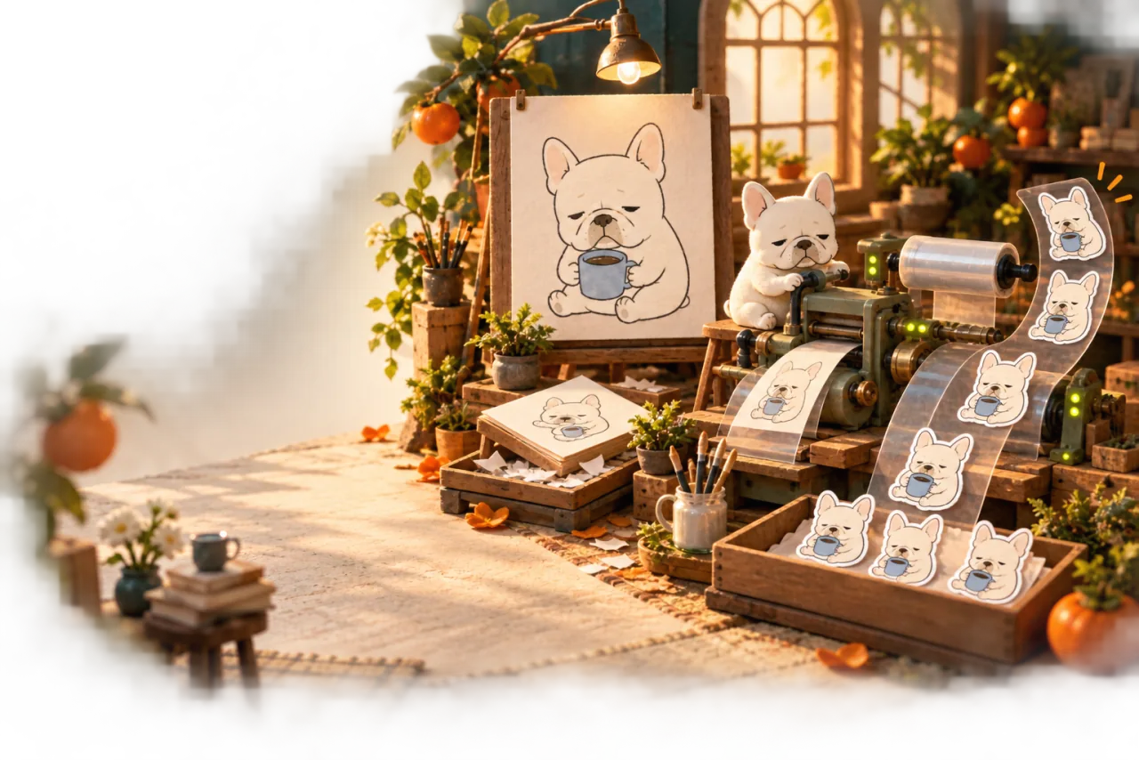 手描きの犬をLINEスタンプに仕上げる、光の差す小さな工房